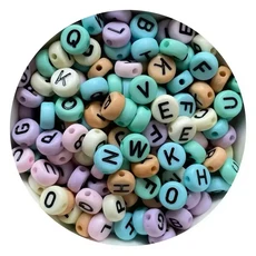 100/200/300/500Pcs 아크릴 혼합 편지 구슬 보석에 대 한 라운드 플랫 느슨한 스페이서 비즈 수 제 Diy 팔, 200PCS, 16 4x7mm-Random Mixed
