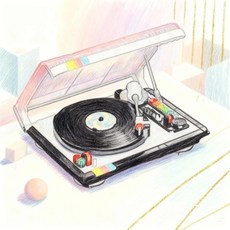 모델 장식품 레코드 플레이어 퍼즐 조립 빌딩 블록 소년과 생일 선물, 1개