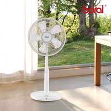 보랄 BLDC 스탠드 선풍기 5엽날개 리모컨 저소음 저전력 3가지바람모드 LED표시등 팬 화이트 BR-BLDC100RF