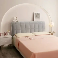 모든 항목을 포함하는 슈퍼 부드럽고 퀼트 헤드 커버 두꺼운 벨벳 솔리드 컬러 침대 뒷면 먼지, W100 x H70cm, 08 Square Light Gray