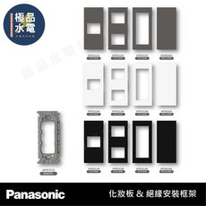 國際牌 無孔 化妝板 盲蓋 一孔 二孔 三孔 絕緣安裝框架 RISNA GLATIMA, 1個, 二孔化妝板,白