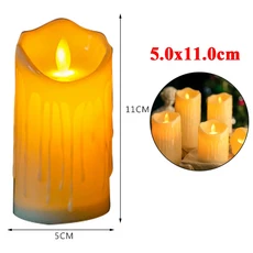 불꽃없는 깜박이는 눈물 방울 Led 양초 빛 Tealight 램프 전자 봉송 할로윈 홈 장식, 5 0x9 0cm