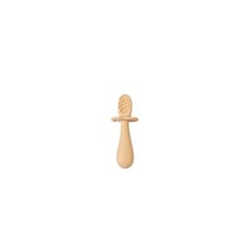 黃色小鴨 鉑金矽膠360度訓練餐具(可彎曲) 湯匙 / 叉匙 / 沾勺 固齒器 學習餐具 嬰幼兒餐具, 1個, 沾勺-黃