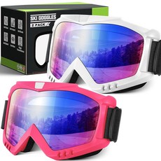 YENPK 스키 고글 남자 여자 스노보드 자외선 차단 김 서림 방지 OTG 스노고글 스노모바일 스케이팅용, YENPK 스키 고글, 남성 여성용, 스노우보드 고글, 03. 화이트 프레임 멀티컬러 렌즈/핑크 프레임 멀티컬