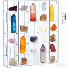 조절가능한락디스플레이케이스투명아크릴컬렉션박스 미러화살촉스톤보관디스플레이케이스미네랄크리스탈수집품홀더오거나이저쇼케이스선반뚜껑포함120985, 조절가능한락디스플레이케이스투명아크릴컬렉션박스,미러화살촉