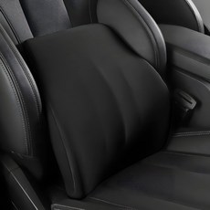 HwaDon 고급 메모리폼 차량 등받이 허리쿠션, 1개, 블랙