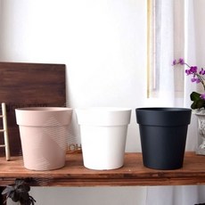 이탈리아 원형 PE화분 42x40 인테리어화분 조경화분, 물구멍타공(단순변심불가)-브라운