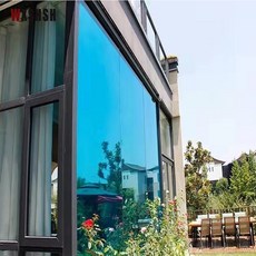 자외선 차단 반사 창문 프라이버시 필름 주간 사생활 보호 정전기 방지 가정 및 사무실용 블루 실버, 7) 35x200cm