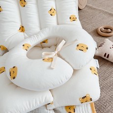 아기 목쿠션 동물시리즈 양면 시트 아기 목베개 신생아 유아, 30수 달콤튤립