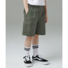MUSINSA STANDARD KIDS 립스탑 밴딩 카고 쇼츠 [세이지 그린] 418128