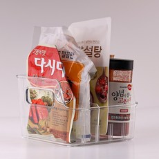 럭스올리브 주방 조미료 분리 수납 보관함, 1개, 투명