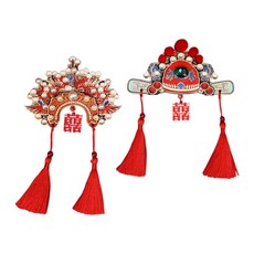 好買先生 國潮結婚 婚房佈置 裝飾喜慶 立體磁吸, 冰箱貼/鳳冠+官帽