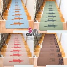 시온넷 계단미끄럼방지매트 논슬립 안전매트, 계단미끄럼방지매트-곰 베이지 1장, 1개