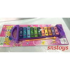 sns 古早味 懷舊童玩 玩具 木琴 鐵琴 11音大敲琴 長寬34x12cm, 1個, Multicolor