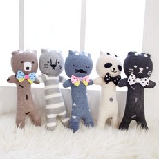 베이비애니멀딸랑이겸용삑삑이, 아이보리, 1개