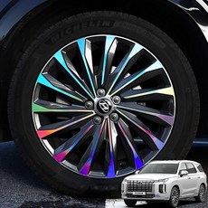 영카클럽 더뉴 팰리세이드 호환 20인치 캘리그래피 휠스티커 차량 데칼 스티커 용품, 포지드카본블랙, 1세트