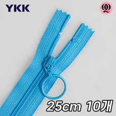 퀼팅맘 YKK지퍼 링코일 지퍼 3호, 10개, 브라이트블루