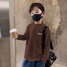 兒童德絨打底衫 秋冬新款男童半高領保暖上衣