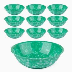 레트로 분식 그릇 포장마차 떡볶이 라면 캠핑 접시, 그린, 레트로그릇, 10개