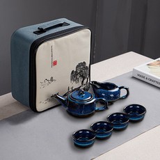 Fowod 휴대용 색유약 다기 세트, 6개, 6개