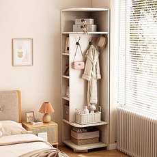 코너 선반 장 가정용 코너 수납장 거실/침실 벽구석 다용도 수납장, 화이트