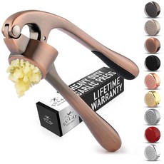 Zulay Kitchen 프리미엄 마늘 프레스 세트 - 녹 방지 전문 마늘 다지기 도구 - 쉽게 압착 부드럽고 인체 공학적 손잡이로 쉬운 세척 - 실리콘 마늘 필러 및 브러시, Large