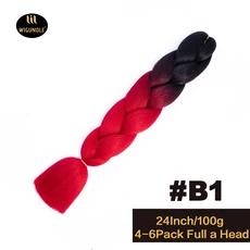 긴 보라색 24인치 점보 브레이드 익스텐션스 합성 브레이딩 헤어 아프로 옴브레 컬러 카네칼론 헤어 어린이, 01 24인치, 01 1개/묶음, 18 B1