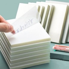 투명 메모지 떡 메모지 접착 독서 스티커 필기용 필름, 소, 소