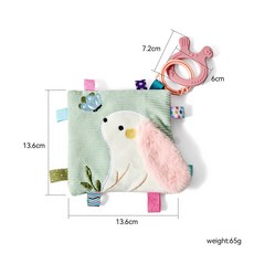 小兔子安撫巾磨牙棒牙膠 嬰兒安撫玩具, 兔子安撫巾, 1個, 布