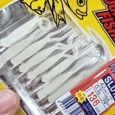 워터맨 더블실치 1.6인치 볼락 전갱이 아징 웜, 136 / 화이트글로우, 1개, 0.3g