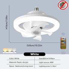 LED 천장 팬 조명 무한 디밍이 가능한 간단하고 멋진 스타일 원격 제어 6단계 풍속 거실