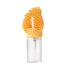 반려동물 목욕 브러쉬 실리콘 마사지 브러쉬 고양이 강아지 공용 털 제거 클리닝 브러쉬, 1개, 노란색