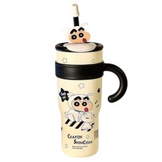 StarR 대용량 크레용 신짱 보온 텀블러, 1개, 1200ml, 블랙흰둥이 1개, 1200ml, 블랙흰둥이