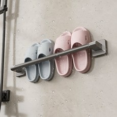 1+1 욕실 무타공 슬리퍼 거치대 물빠짐 배수 건조 정리대 공간절약, 그레이 2인용, 2개