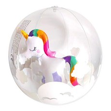 뻔한걸 여름 물놀이 유니콘 플라밍고 투명 펄 스팽글 비치볼, 1개
