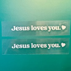 2pcs 예수는 당신을 사랑합니다 백미러 자동차 스티커 반사 거울 데칼 마음이 따뜻해지는 비닐 자체 접착, 하얀색