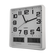 알랑 무소음 뉴트로 LCD 사각 벽시계 인테리어 레트로 시계, 화이트, 알랑 뉴트로 LCD