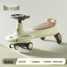 Tonkon 兒童扭扭滑行車 日常實用, 1個, 萌卡綠燈光音樂閃光輪:標準尺寸7099