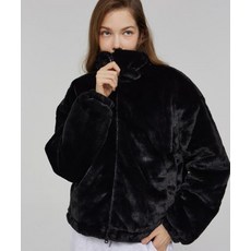 AWESOME STUDIO 우먼즈 밍크 퍼 하이넥 점퍼 블랙, S