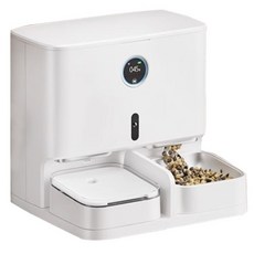 Pet Marvel 小智M1智能餵食飲水一體機 定時定量 寵物自動餵食器 食品級材質, 臉臉辨識/白色, 1個
