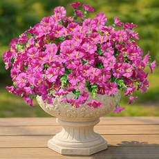 ECLATIS BlinblinTREE 트리 야외용 인공 인조 꽃 12개 묶음 실크 나팔꽃 봄 여름 장식 자외선 차단 외관 진짜 유칼립투스 식물 현관 파티오 발코니 마당 푸시아