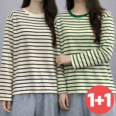 에쉬울프 여성용 린디 스트라이프 티셔츠 1+1