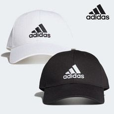 adidas 愛迪達 Logo休閒棒球帽, 黑色(帽子) 白色(Logo), 1個