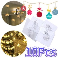 투명 접착 후크 도어 벽걸이 걸이 흡입 무거운 부하 랙 홀더 크리스마스 장식, 색상: 3. 10pcs, 1개