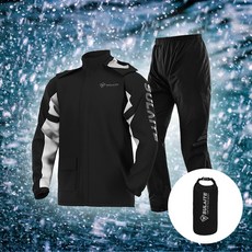 슐레이트 오토바이 우비 남성 골프 레인슈트 비옷 상하의 세트, 블랙M