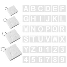 144피스 글자 숫자 스텐실 4가지 사이즈 알파벳 숫자 템플릿 재사용 가능한 플라스틱 스텐실 레터 스텐실 숫자 스텐실 알파벳 아트 공예 템플릿 페인팅 나무 벽 패브릭 사인 도어, 144피스 글자 숫자 스텐실 4가지 사이즈 알파벳 템플