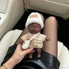 나타샤 검은 인형 옷 14cm 큰 사이즈 나타샤 전용 옷 귀여운 잉글리시 스타일 인형옷 귀여운 피규어 의상 교환 부품, 아기옷만 - 연갈색 스웨터 3종세트