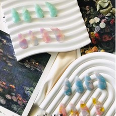 老羊樂器店 雙弧高分子古箏指甲義甲8入組 (兒童成人演奏級古箏初學不卡指), 碧藍,小, 1個