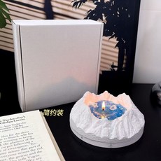 《小日子家居館》冰川雪山香氛蠟燭, [雪山白-簡約裝]冰川雪山香氛蠟燭