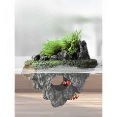 수족관 조경용 부유석 떠다니는 장식 인공 암석 생태 조경석 숨숨이 동굴, 1개